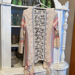 #175 Maurices Waterfall Crochet Sweater size small